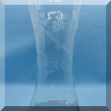 G11. Etched glass vase. 10”h - $22